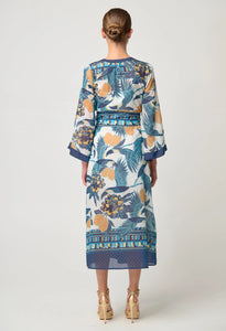 Once Was - Kimona Cotton Silk Coat Dress - Tukano Print