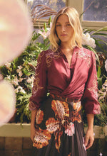 Load image into Gallery viewer, Once Was - Maren Silk Blouse - Garnet Orchid
