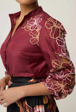 Load image into Gallery viewer, Once Was - Maren Silk Blouse - Garnet Orchid
