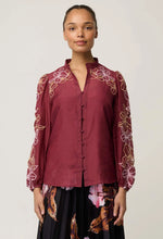 Load image into Gallery viewer, Once Was - Maren Silk Blouse - Garnet Orchid
