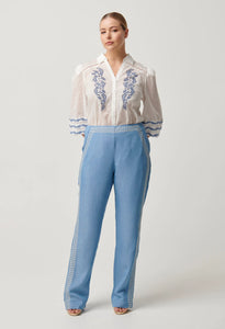 Once Was - Ophelia Tencel Pant - Cornflower