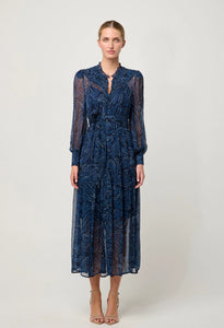 Once Was- Solana Viscose Chiffon Midi Dress - Altamira