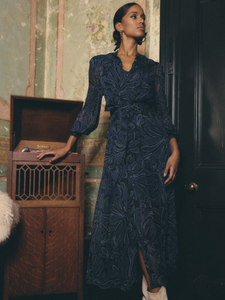 Once Was- Solana Viscose Chiffon Midi Dress - Altamira