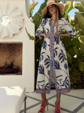 Load image into Gallery viewer, Once Was - Tierra Cotton Silk Dress - Palm Shadow
