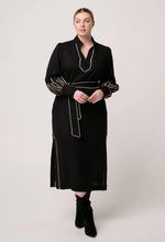 Load image into Gallery viewer, Once Was - Edith Embroidered Midi Dress - Black
