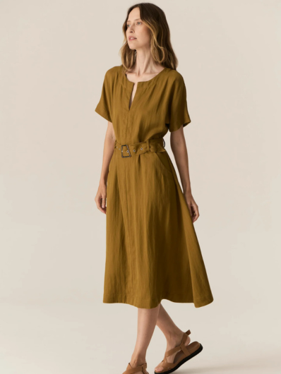 POL - Faire Belt Dress - Khaki