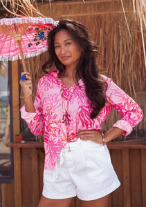 Place Du Soleil - Rosa Pink Orange Coral Blouse