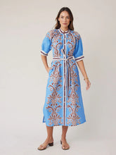 Load image into Gallery viewer, State Of Embrace - Robe Dress - Blue Deco Stripe
