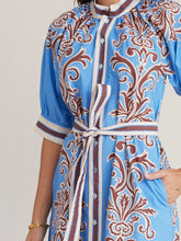 Load image into Gallery viewer, State Of Embrace - Robe Dress - Blue Deco Stripe

