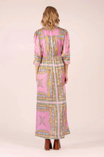 Load image into Gallery viewer, Lola - Aria Pink Blue Norman Satin Dress
