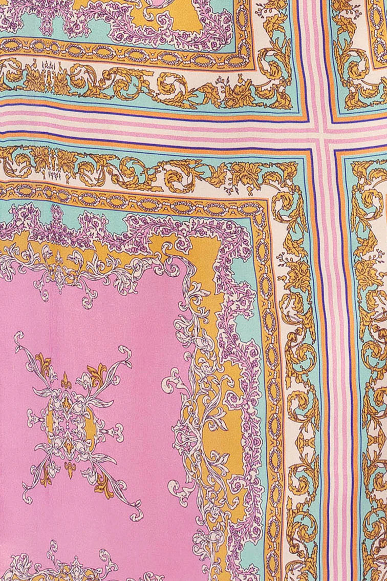 Lola - Aria Pink Blue Norman Satin Dress