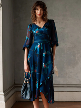 Load image into Gallery viewer, Sacha Drake - Pendulum Wrap Dress - Teal Coral Floral

