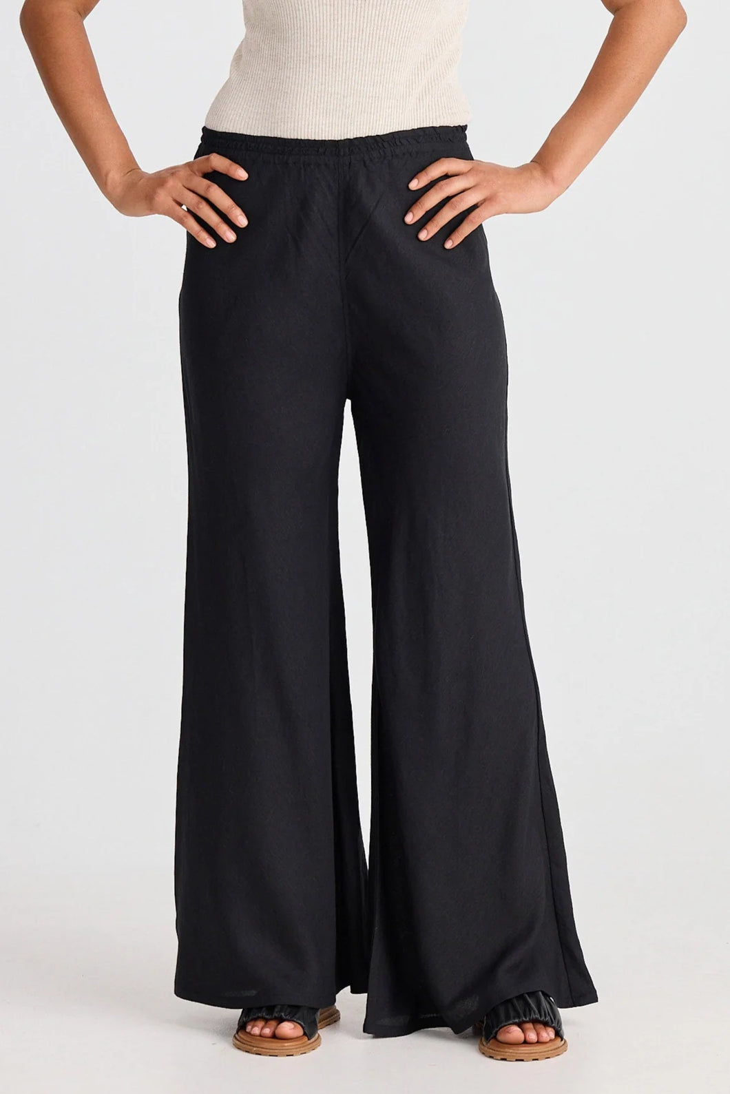 The Shanty - Sicily Pant - Black Linen Blend