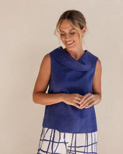 Load image into Gallery viewer, See Saw - Linen Button Back Cowl Neck Top

