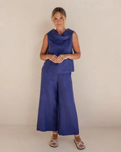 Load image into Gallery viewer, See Saw - Linen Button Back Cowl Neck Top
