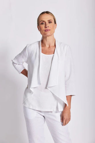 See Saw - 3/4 Sleeve Open Jacket - White