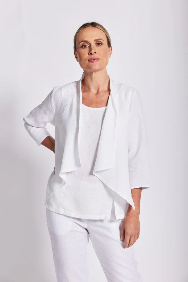 See Saw - 3/4 Sleeve Open Jacket - White