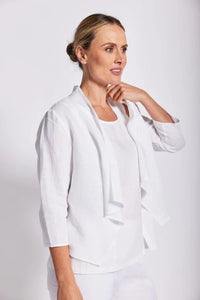 See Saw - 3/4 Sleeve Open Jacket - White