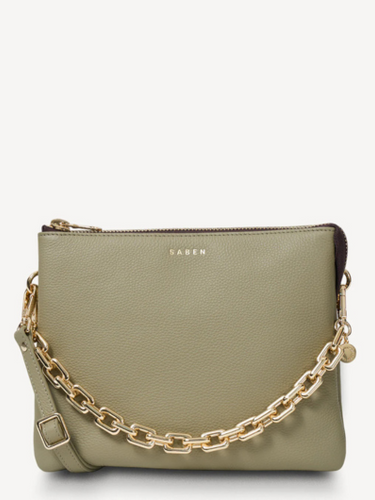 Saben - Matilda Crossbody Bag - Eucalyptus & Chunky Chain