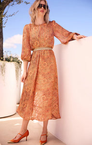 Sacha Drake - Love Bird Dress - Coral Peach Flower