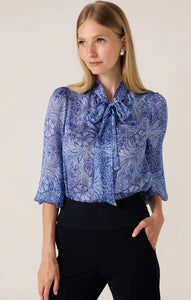 Sacha Drake - Mountain Blue Bird Blouse - Periwinkle Flower
