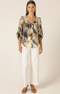 Sacha Drake - Zoey Blouse - Navy Sand Gold