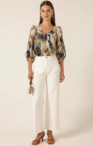 Sacha Drake - Zoey Blouse - Navy Sand Gold