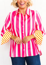 Load image into Gallery viewer, Liv &amp; Milly - Sardinia Shirt - Pink/White Stripe
