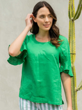 Load image into Gallery viewer, See Saw - Flutter Sleeve Top - Emerald
