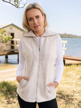 Load image into Gallery viewer, See Saw - 100% Wool Zip Front Vest - Cream
