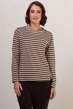 Load image into Gallery viewer, See Saw - Khaki Marle Stripe Long Sleeve Top
