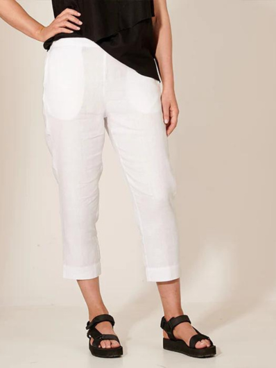 See Saw - 7/8 Flat Front Pant - White