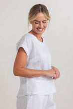 Load image into Gallery viewer, See Saw - Linen Cap Sleeve Button Top
