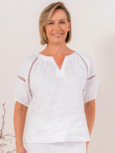 Load image into Gallery viewer, See Saw - Lace Trim Top - White
