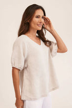 Load image into Gallery viewer, See Saw - Linen V Neck Swing Top - Flax
