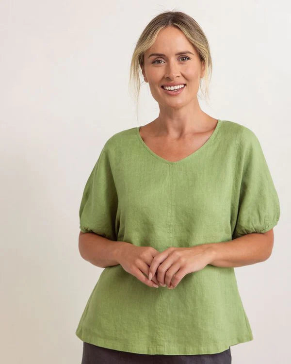 See Saw - Linen V Neck Swing Top