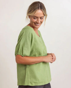 See Saw - Linen V Neck Swing Top
