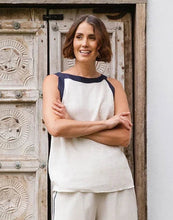 Load image into Gallery viewer, See Saw - Boatneck Tank - Natural/Navy
