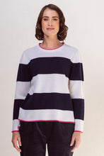 Load image into Gallery viewer, See Saw - Cashfeel Wide Stripe Sweater - Navy/White
