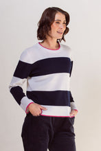 Load image into Gallery viewer, See Saw - Cashfeel Wide Stripe Sweater - Navy/White
