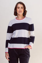 Load image into Gallery viewer, See Saw - Cashfeel Wide Stripe Sweater - Navy/White
