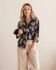 See Saw - 100% Cotton Shirt - Leaf Print
