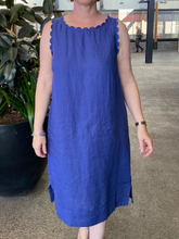 Load image into Gallery viewer, See Saw - Linen Scallop Edge Dress - Denim
