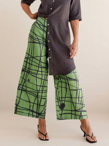 See Saw - Linen Palazzo Pant - Tokyo Streets