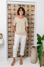 Load image into Gallery viewer, See Saw - Mixed Linen T-Shirt - Flax

