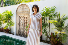 Load image into Gallery viewer, See Saw - Twisted Sleeve Top - Bronze Stripe
