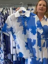 Load image into Gallery viewer, Sofia Irina - Chantelle Blouse - Blue Floral
