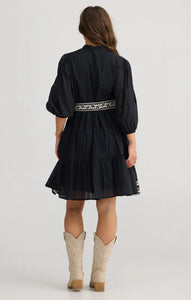 Talisman - Cala Dress - Black w/ Off White
