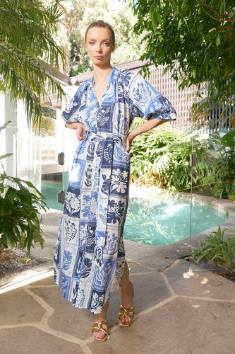 The Dreamer Label - Taylor Botanical Ankle Dress - Denim