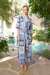 The Dreamer Label - Taylor Botanical Ankle Dress - Denim